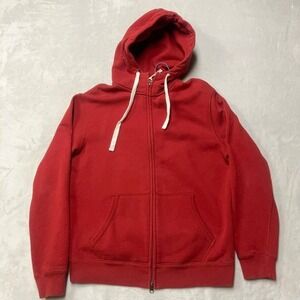 Lee Valley Hoodie Mens XS Red Full Zip Fleece Made In Canada Est 78 Sleeve Logo